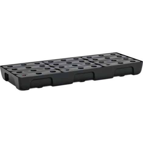 Bac à étagères 21l L976xL395xH95mm PE avec grille PE et détecteur de fuite CEMO