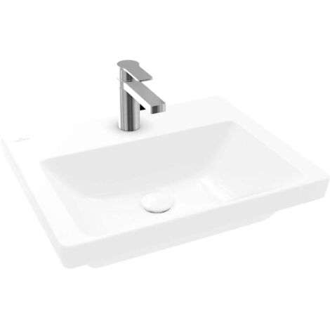 V&B Schrankwaschtisch SUBWAY 3.0 550x440mm o Überlauf mit Hahnloch weiß (1/3)