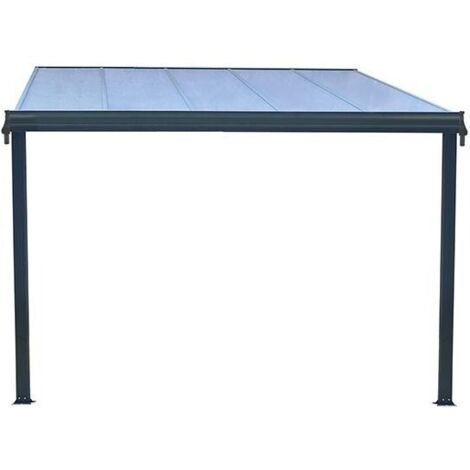 Terrassenüberdachung I mit 2 Standfuße 312 x 303 x 206/25STRECKE8 cm anthrazit (1/3)