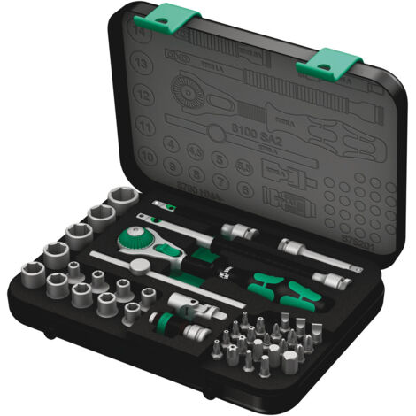 Set di bussole e inserti per avvitare 1/4" WERA 8100 SA 2 Zyklop 1/4" (42 pezzi)
