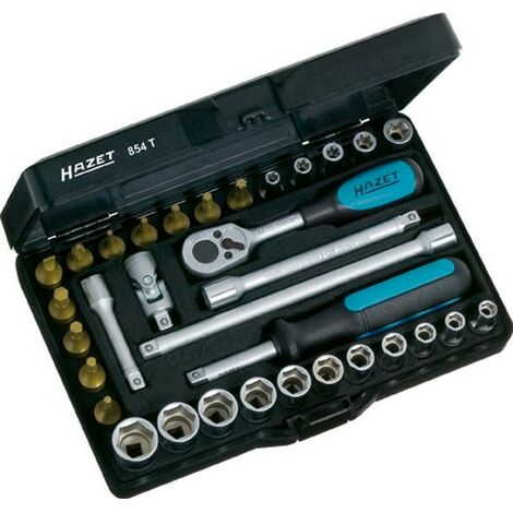 Set chiavi a bussola Hazet 854T 33 pezzi acciaio TiN (1/5)
