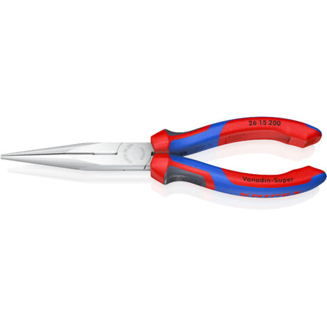 KNIPEX 26 15 200 Pinza per meccanica - con becchi mezzotondi con tronchese (pinza a becchi di cicogna) con manici comfort cromata 200 mm