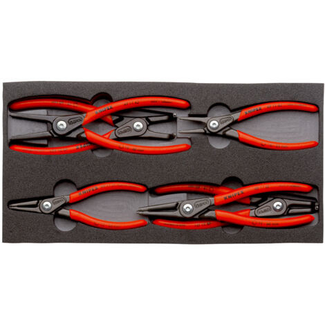 KNIPEX 00 20 01 V02 Assortimento di pinze di precisione per anelli di sicurezza in inserti di materiale espanso 6 pezzi