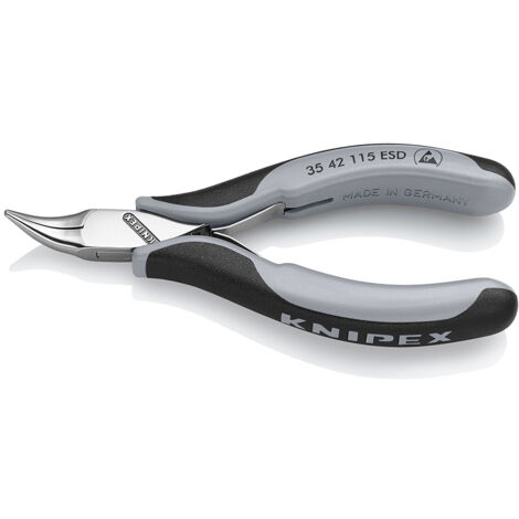 KNIPEX 35 42 115 ESD Pinza speciale per elettronica ESD con cerniera passante con manici multicomponente pulita a specchio 115 mm