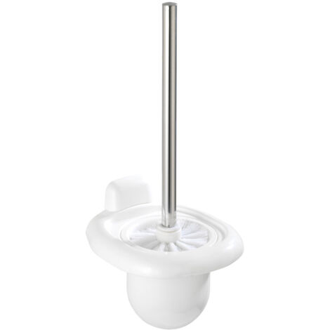 Wenko 17947100 Portascopino Per Wc Pure, Materiale Plastico, 16 X 36 X 15,5 Cm, Bianco
