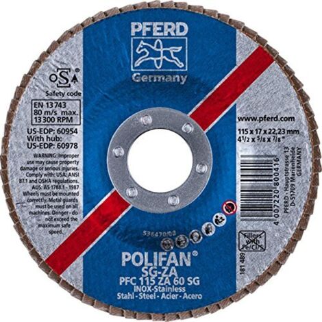Macinazione Gamma Ø 115 Mm (13 300 Giri / Min), Polifan® Sg-Za, Ricurvo, Gola: 60 (1/2)