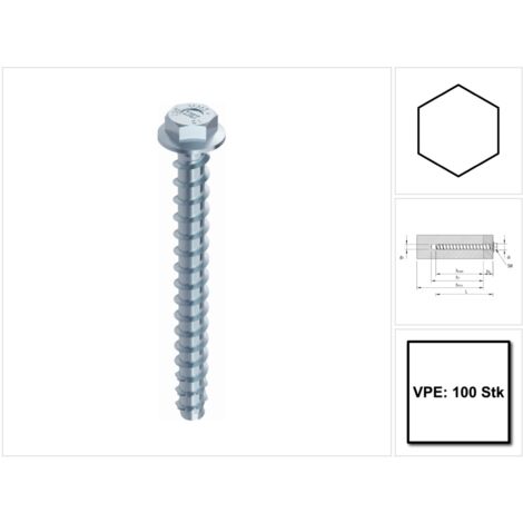 Scatola da 100 viti Multi Monti 7,5x40 mm HECO - Testa esagonale - spessore massimo 5 mm - Foratura 6 mm - 48453