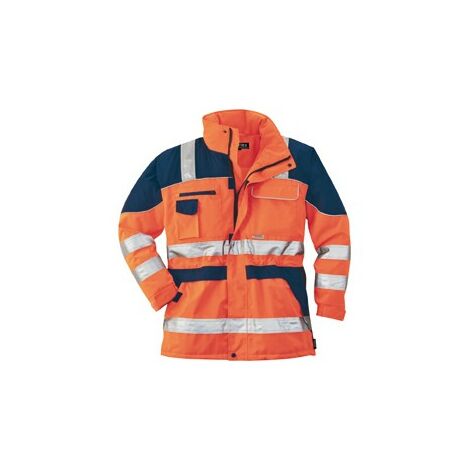 Alta Visibilità Parka Taglia Xl, Arancione / Blu