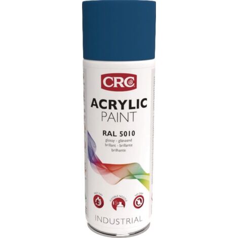 Spray protettivo colorato in acrilico blu oltremare lucido RAL5010, bomboletta spray da 400 ml