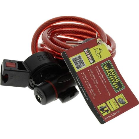 Lucchetto A Spirale Per Bici Burg-Wächter 150 Cm - Antifurto Con Cavo In Acciaio E Supporto | 2 Chiavi Incluse - Foto 10