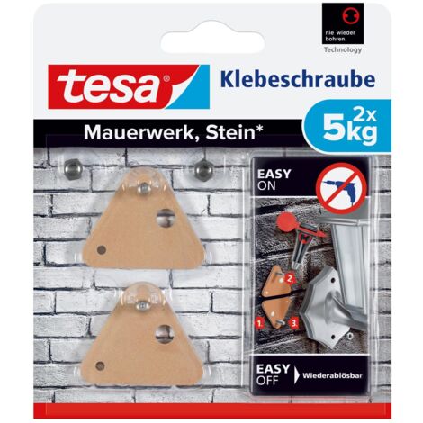 Tesa Tre Angoli Di Fissaggio Vite Per Muro Lavoro E Pietra, 5 Kg, 2 Pcs, 77904-00000-00 (1/5)