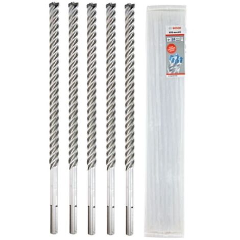 Trapano a percussione SDS-max-8X D.24mm da lavoro L.400mm L.520mm SDS-max 5 pezzi BOSCH