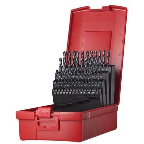 Set di punte elicoidali A190 DIN 338 TypeN D.1-6x0.1mm HSS 51 pezzi Ku.-Kass.DORMER