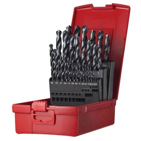 Set di punte elicoidali A190 DIN 338 Tipo N D.1-13x0,5 mm HSS 29 pezzi Ku.-Kass.DORMER