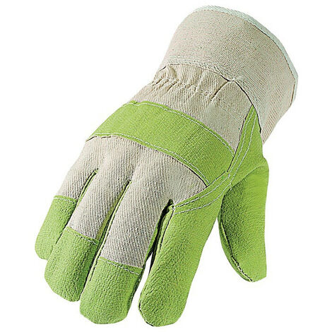 Guanti Lavoro Pelle Sintetica Dorso Nylon Verde Maurer Tg 9 -cavaliere