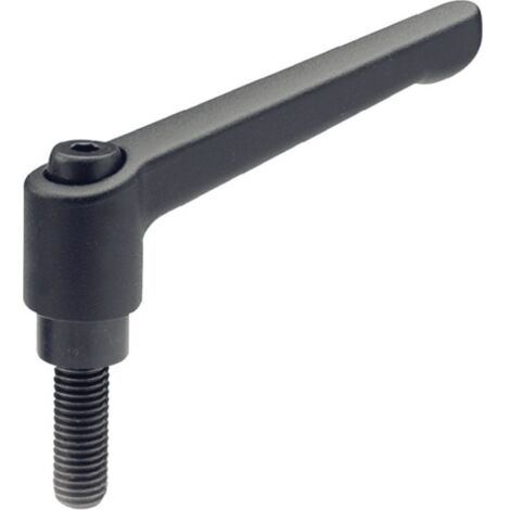 Leva Di Bloccaggio Regolabile Con Filettatura Femmina - Acciaio Brunito, Manico In Zinco - Foto 3