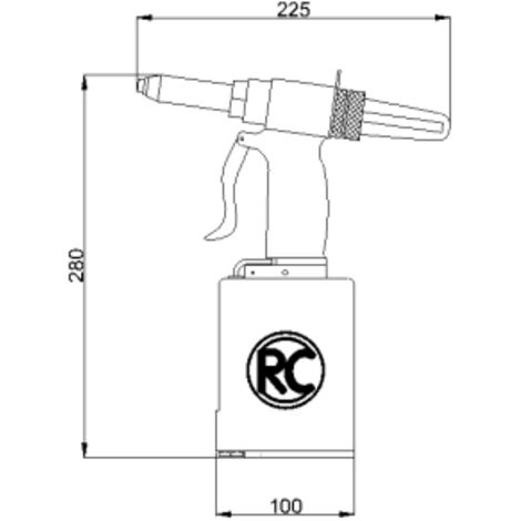 Rivettatrice pneumatica RC 6700 12000 N 2.4-5mm RODCRAFT (1/2)