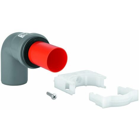 Presa Industriale 16A 400V Rosso Angolata 5 Poli Per Montaggio A Pannello - Gomito Di Scarico Con Coperchio A Cerniera