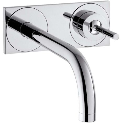 con lavabo da incasso a parete, bocca 225mm, piletta libera cromata (1/5)