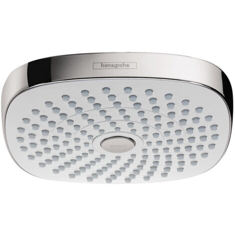 Hansgrohe Croma Select E - Soffione doccia, 18 cm, 2 getti, bianco/cromato 26524400 (1/5)
