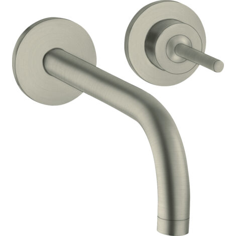con lavabo da incasso a parete, bocca 165mm, piletta nichel free spazzolato (1/2)