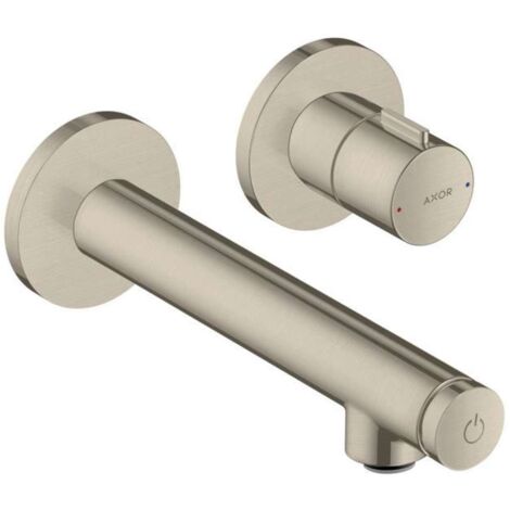 Select lavabo da incasso a parete con scarico libero nichel spazzolato (1/3)