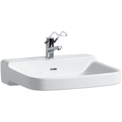 Lavabo PRO LIBERTY 650 x 550 mm, senza barriere architettoniche senza foro rubinetto, senza troppopieno bianco LAUFEN (1/4)