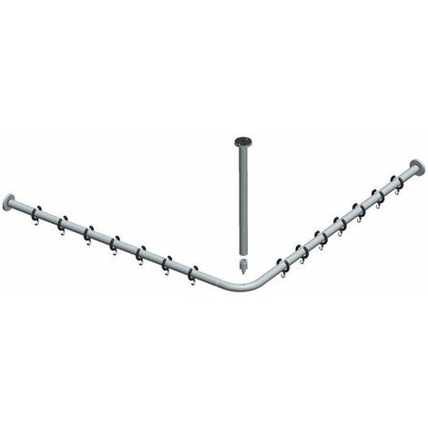 Asta per tenda doccia PLAN per doccia quadrata 900 x 900 mm alluminio argento / anodizzato KEUCO