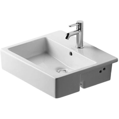 Duravit WT VERO lavabo semincasso con piano rubinetteria troppopieno 550x470mm monoforo bianco
