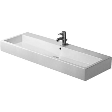 Lavabo Duravit VERO con piano rubinetteria troppopieno 1200x470mm geschl 1 foro rubinetteria bianco (1/2)