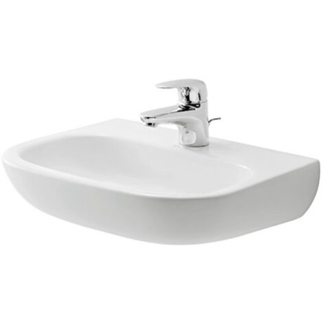 Duravit D-CODE MED lavabo senza troppopieno con piattaforma per rubinetteria 450x340mm 1 foro bianco (1/5)