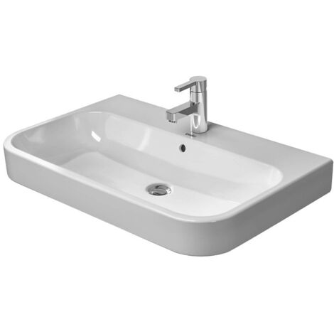 Lavabo da arredo Duravit HAPPY D.2 con bordo per rubinetto troppopieno 1000x505mm 1 foro bianco (1/5)