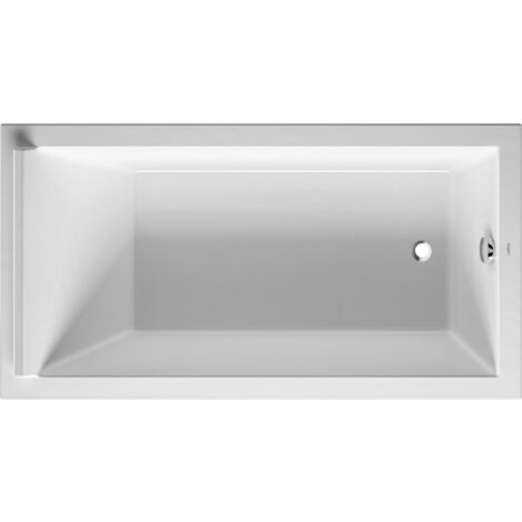 Vasca de bagno Duravit Starck rettangolare 1700x900 mm, con uno schienale inclinato, poggiatesta sagomato, in acrilico sanitario, bianco