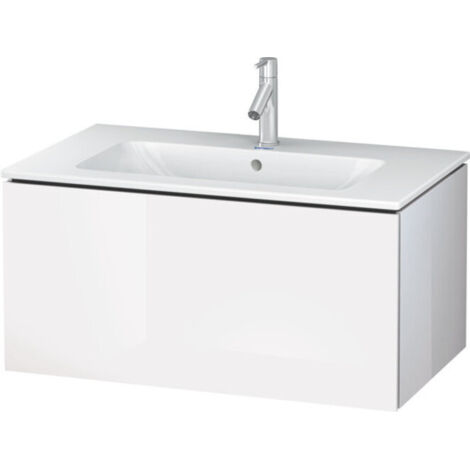 Mobile lavabo L-CUBE 820x481x400mm bianco lucido mancanza (1/5)