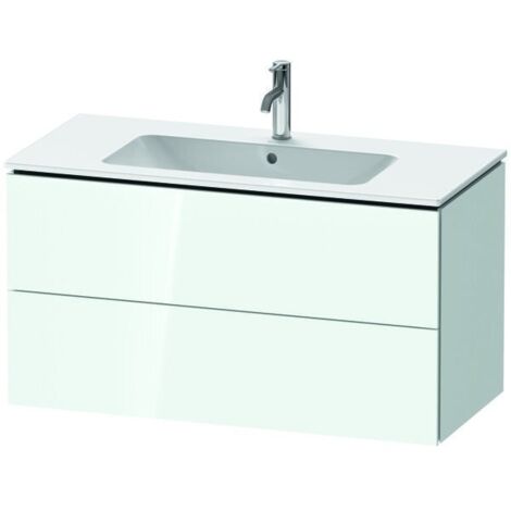 Mobile lavabo L-CUBE 1020x481x550mm bianco lucido mancanza (1/5)