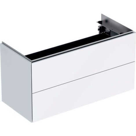 Mobile lavabo Geberit ONE base, con due cassetti, compatto: Larghezza 89,5 cm, Altezza 46,5 cm, Profondità 39,5 cm, Bianco / Laccato lucido (1/5)