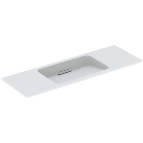 Lavabo Geberit ONE design sospeso, scarico orizzontale, compatto, 120x40cm, senza foro rubinetto, senza troppopieno, bianco, KeraTect, bianco lucido (1/5)