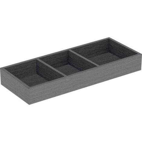 Scatola portaoggetti Geberit VariForm con disposizione ad H, per cassetto superiore: B : 18 cm, H : 5,7 cm, T : 37,3 cm, Grigio scuro / Rivestito in melamina (1/2)