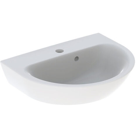 NOVA lavabo dritto foro rubinetto con troppopieno 500x400mm bianco KT (1/2)