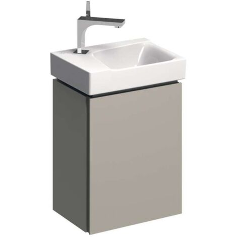 Base per lavabo Geberit Xeno², con un'anta: Larghezza 38cm, Altezza 52,5cm, Profondità 26,5cm, Greige / Laccato opaco (1/3)
