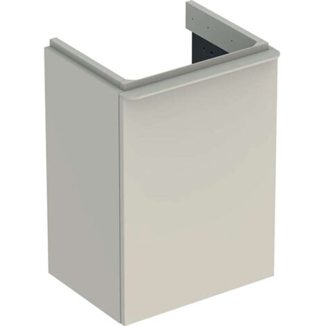 Geberit Smyle Base quadrata per lavabo, con un'anta: Larghezza 44,2 cm, Altezza 61,7 cm, Profondità 35,6 cm, grigio sabbia / laccato lucido, grigio sabbia / verniciato a polvere opaco, larghezza lavab (1/3)