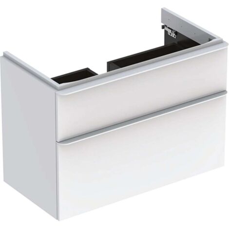 Geberit Smyle Square - Mobile sottolavabo, 88x47x62 cm, 2 cassetti, bianco lucido/bianco opaco 500.354.00.1