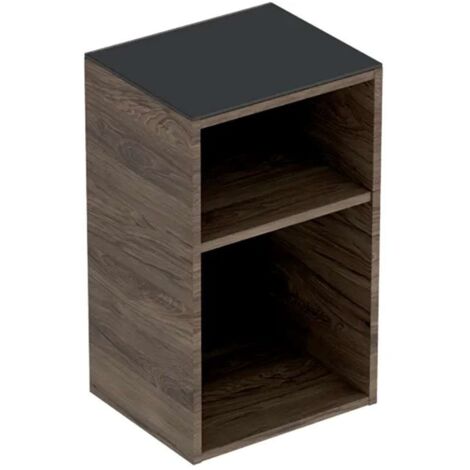 Mobile basso Geberit Smyle Square, senza anta: Larghezza 36 cm, Altezza 60 cm, Profondità 29,9 cm, Noce Carya / Melaminico strutturato legno (1/3)