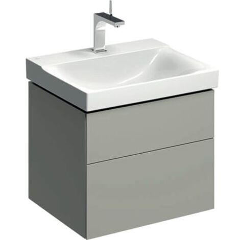 Base lavabo Geberit Xeno², con due cassetti: Larghezza 58cm, Altezza 53cm, Profondità 46,2cm, Greige / Laccato opaco (1/2)
