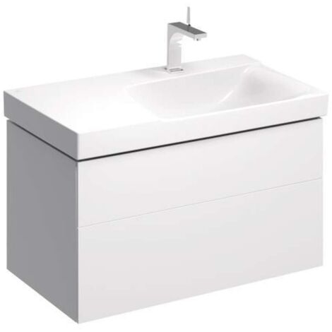 Mobile base per lavabo Geberit Xeno² con ripiano, con due cassetti: Larghezza 88 cm, Altezza 53 cm, Profondità 46,2 cm, Bianco / Laccato lucido, Larghezza lavabo : 90 cm (1/2)