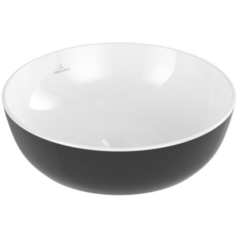 Artis, Lavabi da appoggio, 430 x 430 mm, Diametro: 430 mm, Tondo, per rubinetteria a parete o sopraelevata, senza piattaforma per rubinetteria, senza troppopieno, TitanCeram Coal Black (1/5)