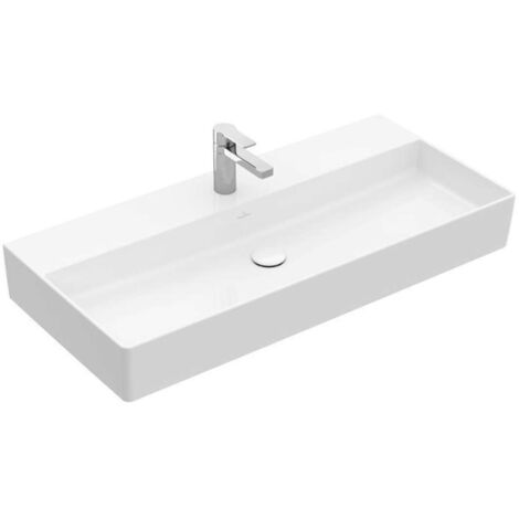 Memento 2.0, Lavabi sospesi, 1000 x 470 mm, Rettangolare, per rubinetteria a 3 fori, foro centrale perforato, senza troppopieno, È necessario utilizzare uno scarico che non può essere chiuso o un ViFl (1/4)