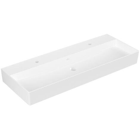 Memento 2.0, Lavabi sospesi, 1200 x 470 mm, Rettangolare, per due rubinetti monoforo, fori per rubinetteria forati, senza troppopieno, Si deve utilizzare una piletta che non si può chiudere o un ViFlo (1/2)