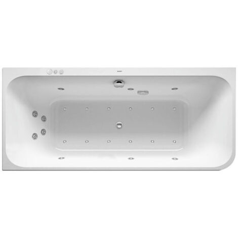 Duravit Happy D.2 baignoire balnéo, coin à gauche, double dos