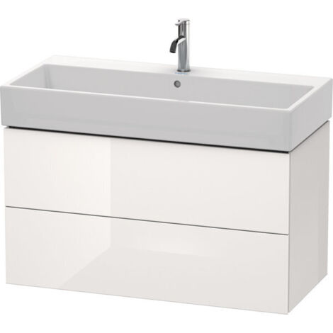 Mobile lavabo L-CUBE 544x984x459mm bianco lucido mancanza (1/5)